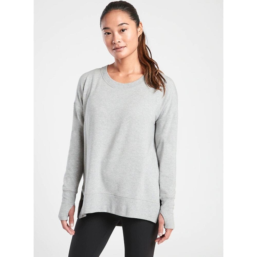 Athleta Super Soft Coaster Luxe Sweatshirt Light Gray Crewneck Pullover Size 3X